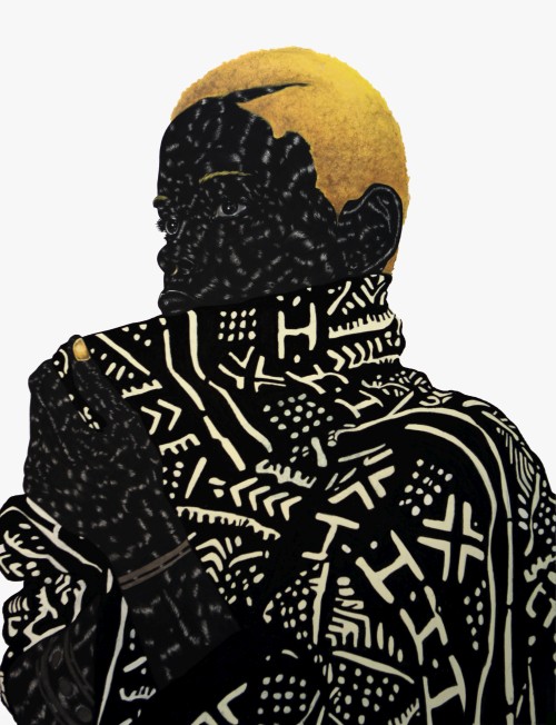 Toyin Odutola. Hold It In Your Mouth A Little Longer, 2013. Charcoal, pastel, and graphite on paper, 40 x 30 in (101.6 x 76.2 cm). © Toyin Odutola. Courtesy of the artist and Jack Shainman Gallery, New York.